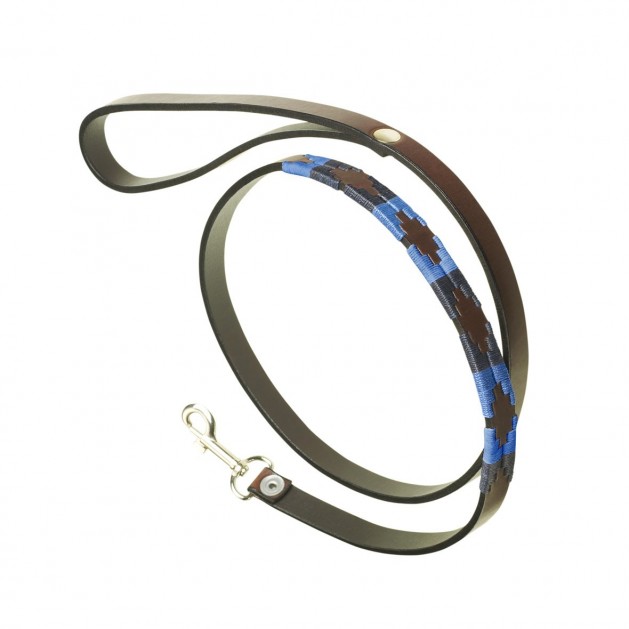 Leather Dog Lead "Blue"