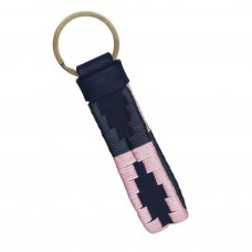 Leather Keyring "Blue & Pink"