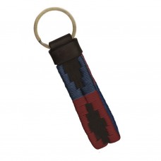 Leather Keyring "Blue & Red"